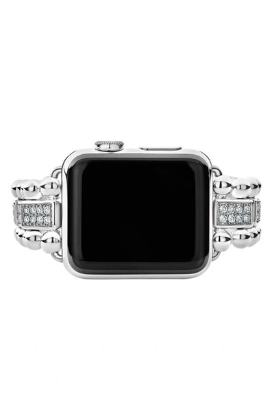 Shop Lagos Smart Caviar Diamond Apple Watch® Watchband In Silver/ Diamond