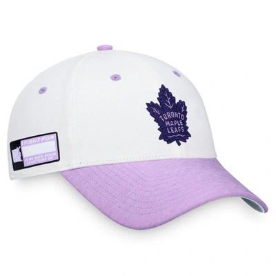 Shop Fanatics Branded White/purple Toronto Maple Leafs 2022 Hockey Fights Cancer Authentic Pro Snapback H