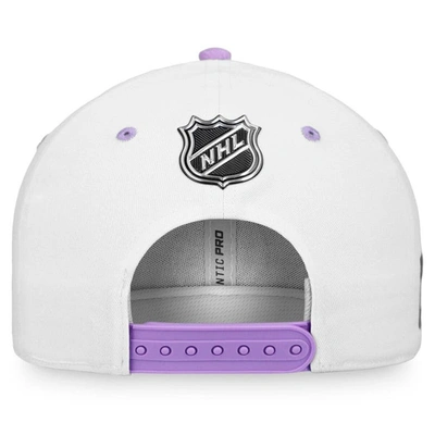 Shop Fanatics Branded White/purple Toronto Maple Leafs 2022 Hockey Fights Cancer Authentic Pro Snapback H