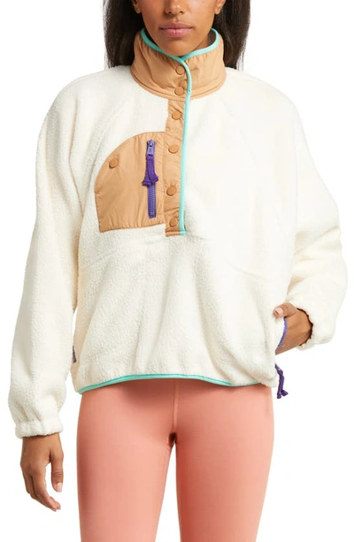 Shop Free People Hit The Slopes Colorblock Pullover In Ivory Retro Combo