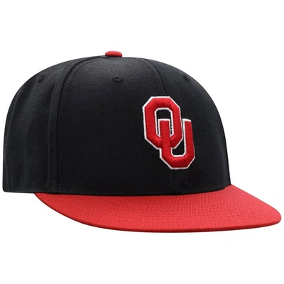 Shop Top Of The World Black/crimson Oklahoma Sooners Team Color Two-tone Fitted Hat