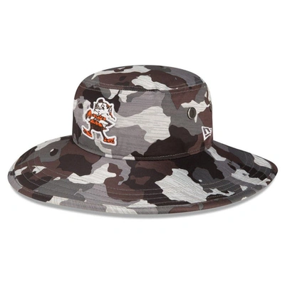 Shop New Era Camo Cleveland Browns 2022 Nfl Training Camp Official Historic Logo Panama Bucket Hat