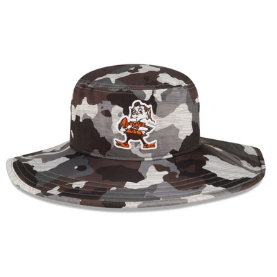 Shop New Era Camo Cleveland Browns 2022 Nfl Training Camp Official Historic Logo Panama Bucket Hat
