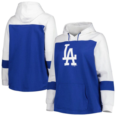 Shop Profile Royal Los Angeles Dodgers Plus Size Colorblock Pullover Hoodie