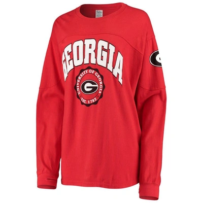 Shop Pressbox Red Georgia Bulldogs Edith Long Sleeve T-shirt