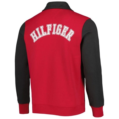 Shop Tommy Hilfiger Red/pewter Tampa Bay Buccaneers Aiden Quarter-zip Sweatshirt