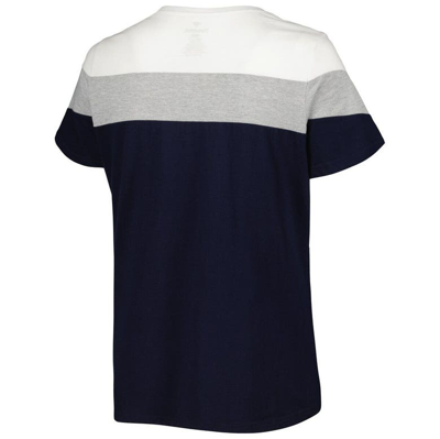 Shop Profile Navy/heather Gray Washington Nationals Plus Size Colorblock T-shirt