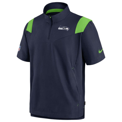 Shop Nike Navy Seattle Seahawks Sideline Coaches Chevron Lockup Pullover Top