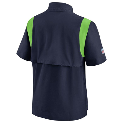 Shop Nike Navy Seattle Seahawks Sideline Coaches Chevron Lockup Pullover Top