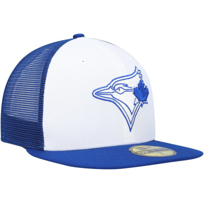 Shop New Era White/royal Toronto Blue Jays 2023 On-field Batting Practice 59fifty Fitted Hat