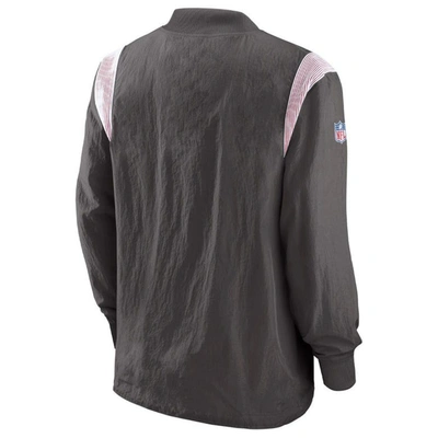 Shop Nike Pewter Tampa Bay Buccaneers Sideline Athletic Stack V-neck Pullover Windshirt Jacket