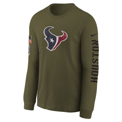 Shop Nike Youth  Olive Houston Texans 2022 Salute To Service Team Logo Long Sleeve T-shirt