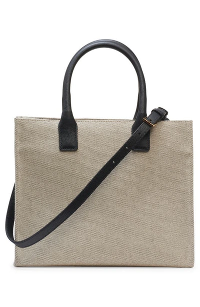 Versace Small La Medusa Logo Canvas Tote In Rope Black- Gold