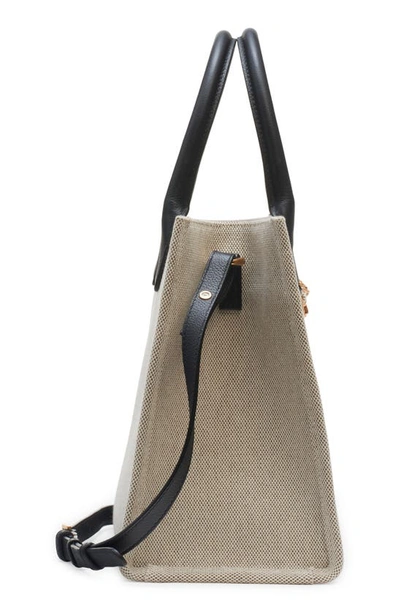 Versace Small La Medusa Logo Canvas Tote In Rope Black- Gold