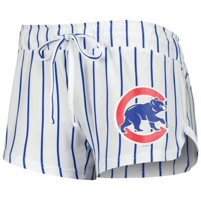 Shop Concepts Sport White Chicago Cubs Reel Pinstripe Tank Top & Shorts Sleep Set