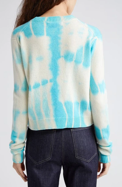 Shop The Elder Statesman Hand Dyed Cashmere Crewneck Sweater In Ivory W/ Marina