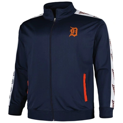 Shop Profile Navy Detroit Tigers Big & Tall Tricot Track Full-zip Jacket