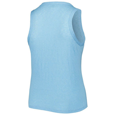 Soft As A Grape Light Blue New York Mets Plus Size High Neck Tri-blend Tank Top In Light Blue