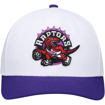 Shop Mitchell & Ness White/purple Toronto Raptors Hardwood Classics Core 2-tone 2.0 Pro Snapback Hat