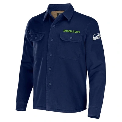 Shop Nfl X Darius Rucker Collection By Fanatics College Navy Seattle Seahawks Canvas Button-up Shirt Jack