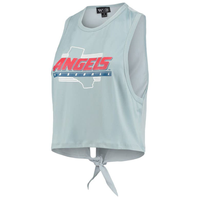 Shop The Wild Collective Light Blue Los Angeles Angels Open Back Twist-tie Tank Top