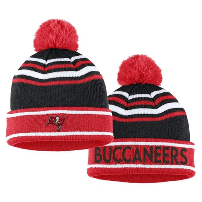 Wear By Erin Andrews Red Tampa Bay Buccaneers Colorblock Cuffed Knit Hat With Pom And Scarf Set In Red