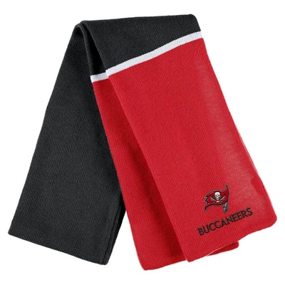 Wear By Erin Andrews Red Tampa Bay Buccaneers Colorblock Cuffed Knit Hat With Pom And Scarf Set In Red