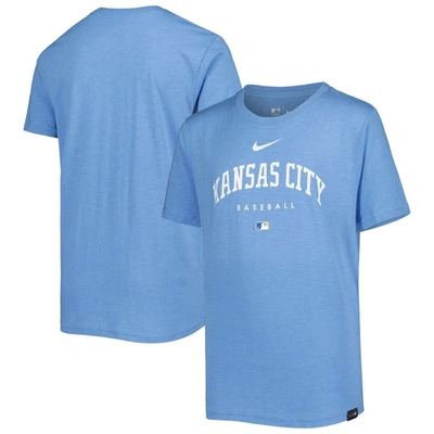 Shop Nike Youth   Light Blue Kansas City Royals Authentic Collection Early Work Tri-blend T-shirt