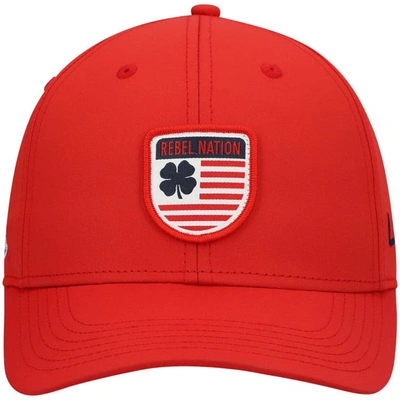 Shop Black Clover Red Ole Miss Rebels Nation Shield Snapback Hat
