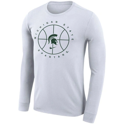 Shop Nike White Michigan State Spartans Basketball Icon Legend Performance Long Sleeve T-shirt