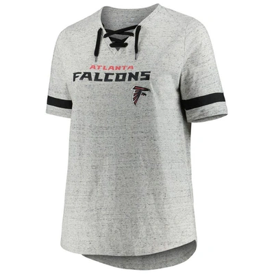 Shop Profile Heather Gray Atlanta Falcons Plus Size Lace-up V-neck T-shirt