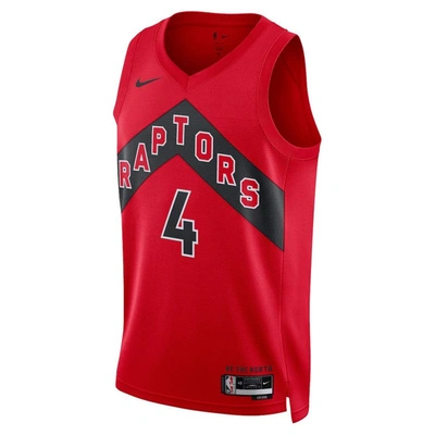 Shop Nike Unisex  Scottie Barnes Red Toronto Raptors Swingman Jersey