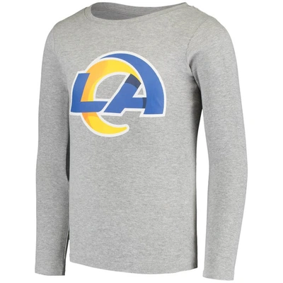 Shop Outerstuff Youth Gray Los Angeles Rams Long Sleeve T-shirt & Pants Sleep Set