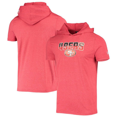Shop New Era Heathered Red San Francisco 49ers Team Brushed Hoodie T-shirt