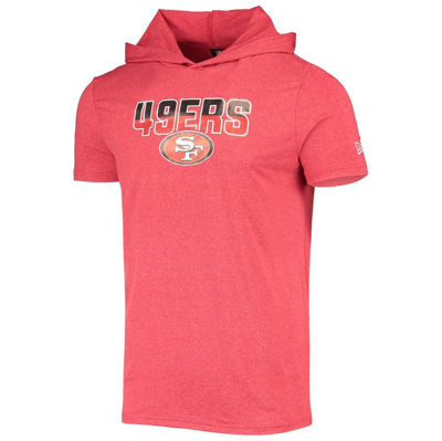 Shop New Era Heathered Red San Francisco 49ers Team Brushed Hoodie T-shirt