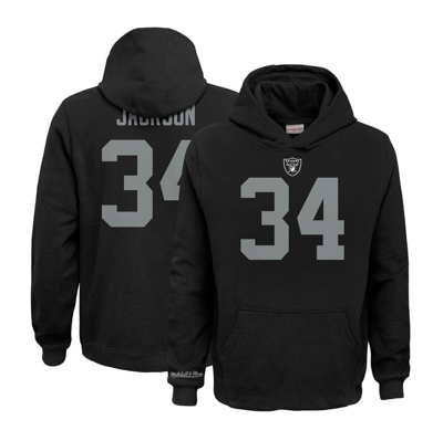 Mitchell & Ness Youth  Bo Jackson Black Las Vegas Raiders Retired Player Name & Number Pullover Hoodi In Black