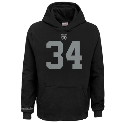 Mitchell & Ness Youth  Bo Jackson Black Las Vegas Raiders Retired Player Name & Number Pullover Hoodi In Black