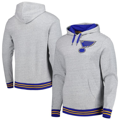 Shop Mitchell & Ness Heather Gray St. Louis Blues Classic French Terry Pullover Hoodie