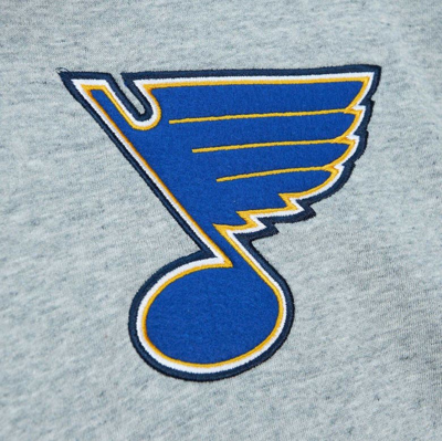Shop Mitchell & Ness Heather Gray St. Louis Blues Classic French Terry Pullover Hoodie