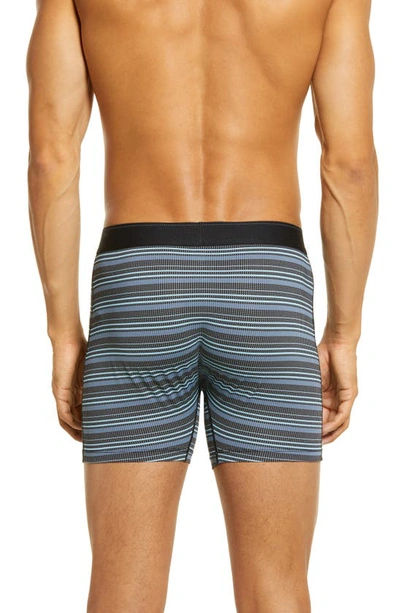 Saxx Quest Quick Dry 2-pack Mesh Boxer Briefs In Sunrise Stripe/ Black Ii