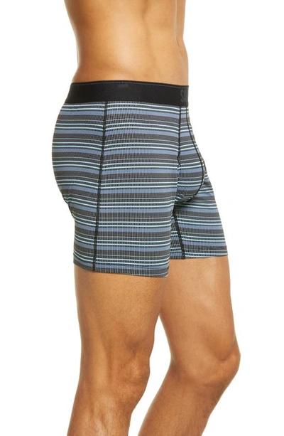 Saxx Quest Quick Dry 2-pack Mesh Boxer Briefs In Sunrise Stripe/ Black Ii