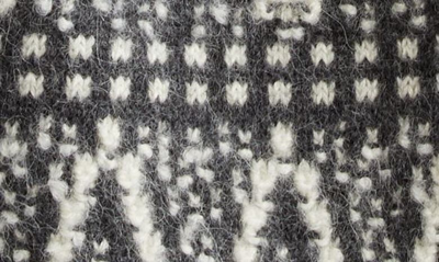 Shop Golden Goose Journey Collection Fair Isle Wool & Alpaca Cardigan In Dark Melange Grey/ Lambs Wool