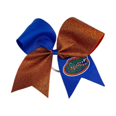 Shop Usa Licensed Bows Florida Gators Jumbo Glitter Bow With Ponytail Holder In Blue