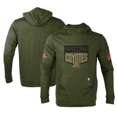 Shop Levelwear Olive Arizona Coyotes Thrive Tri-blend Pullover Hoodie