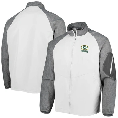 Shop Dunbrooke White Green Bay Packers Hurricane Raglan Full-zip Windbreaker Jacket