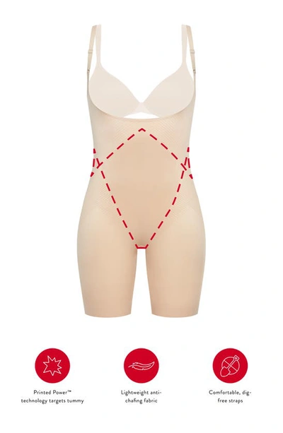 Spanxr Spanx® Spanxshape™ Invisible Open-bust Mid-thigh Bodysuit In Cafe Au Lait