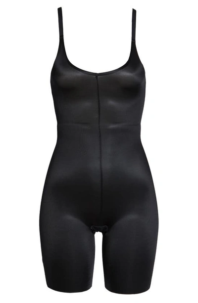 Shop Spanxr Thinstincts® 2.0 Open Bust Mid-thigh Bodysuit In Very Black