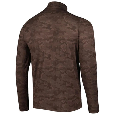 Shop Antigua Brown Cleveland Browns Brigade Quarter-zip Sweatshirt