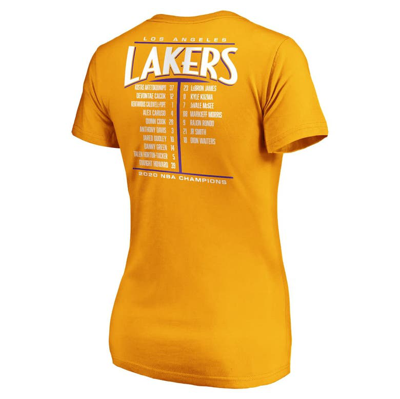 Shop Fanatics Branded Gold Los Angeles Lakers 2020 Nba Finals Champions Streaking Dunk V-neck T-shirt