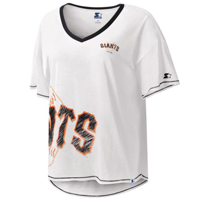 Shop Starter White San Francisco Giants Perfect Game V-neck T-shirt